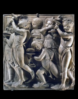 Cantoria. Marble relief of the choir of the Florence Cathedral choir