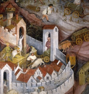 Fresco of the Castle of Buonconsiglio in Trento (Italy)