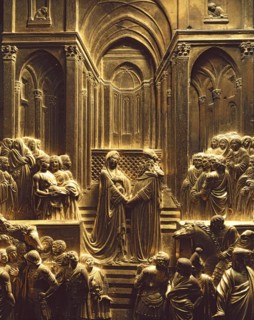 Ghiberti, Rencontre entre le roi Salomon et la reine de Saba