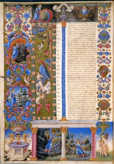 Crivelli, Livre de la Genèse : La création des animaux, et la création d'Adam et Eve.