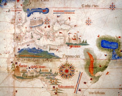Planisphere illuminated in Portugal in 1502
