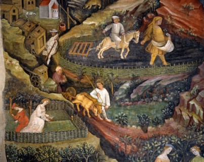 Fresco of the Castle of Buonconsiglio in Trento (Italy)