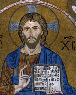 Le Christ bénissant. Mosaïque de la chapelle palatine de Palerme