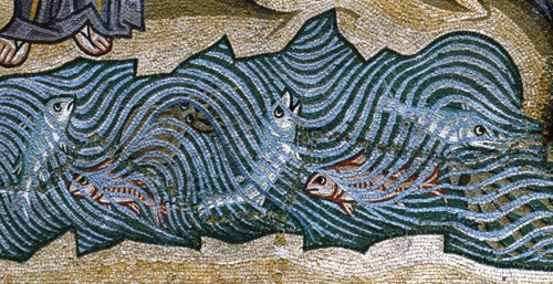 Chapelle palatine de Palerme
Mosaïque byzantine
La Genèse
Au cinquième jour, Dieu crée les