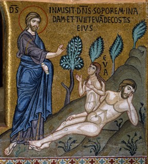 Chapelle palatine de Palerme
Mosaïque byzantine
La Genèse
Dieu crée Eve à partir d'une côte