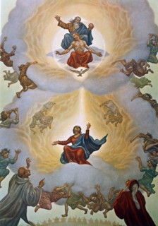 "The Divine Comedy", Paradiso: St Bernard and Dante before the Virgin and the Holy Trinity