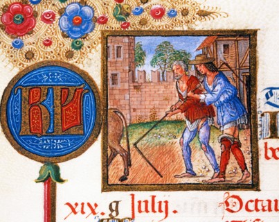 Ercole d'Este Breviary: Grain threshing
