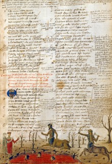 "La Divine Comédie", l'Enfer : Dante et Virgile avec le centaure Nessus
