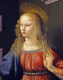 Da Vinci, The Annunciation (detail)
