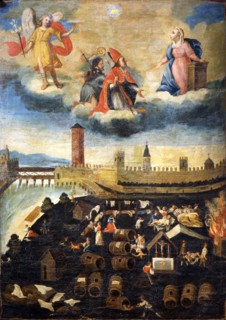Peinture votive relative à la peste de Trente, en 1636