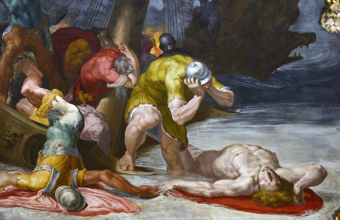 Tibaldi, Le naufrage du navire d'Ulysse pendant la tempête (détail)