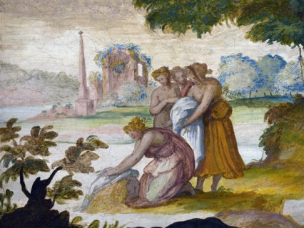 Allori, Nausicaa et ses servantes, lavent dans la rivière les vêtements pour son mariage