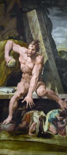 Tibaldi, Ulysse et ses compagnons fuient la grotte du cyclope Polyphème