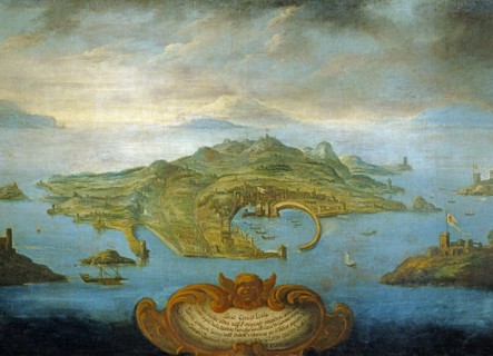 Vue de l'Ile et du port de Chios, en mer Egée