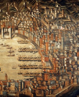 Cristoforo Grassi, Vue de la ville de Gênes en 1481 (détail)