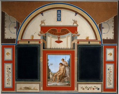 Mengs, Copie de fresques de la villa Negroni, près de Rome. Sur le panneau central : Vénus et Adonis blessé