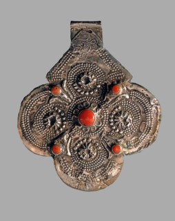 Pendentif marocain en argent et corail