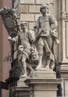 Sculptures de Giovanni Battista Marino représentant David et Jonas