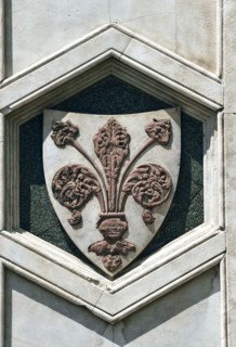 Symbole de la ville de Florence : bouclier orné du lys florentin