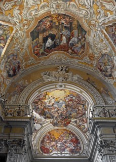Voûte de la Basilique Saint Benoît à Catane (Sicile)