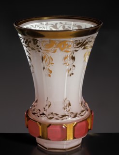 Bohemian crystal glass, white inside
