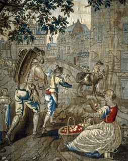 Saison d'automne : la marchande de pommes