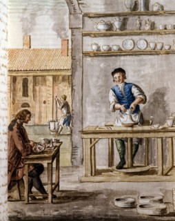 Traitement de la céramique dans la Manufacture Cozzi de Venise