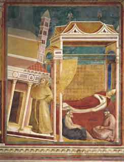 Giotto, Le songe du pape Innocent III : saint François empêche l'église Saint-Jean-de-Latran de s'effondrer