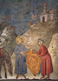 Giotto, Saint François donne son manteau à un chevalier pauvre