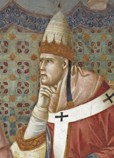 Giotto, La prédication de saint François devant le pape Honorius III (détail)
