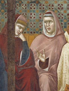 Giotto, La prédication de saint François devant le pape Honorius III (détail)