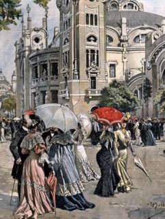 L'exposition internationale de Milan, à l'extérieur de la salle des fêtes (1906)