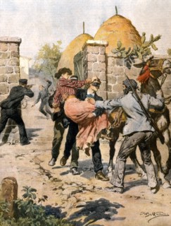 Enlèvement dramatique d'une jeune fille par son amant, en Sicile (1909)