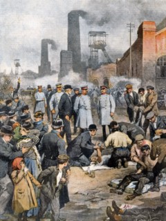 120 mineurs tués par le feu dans une mine de Westphalie, l'empereur Guillaume II assiste au sauvetage des mineurs asphyxiés (1912)