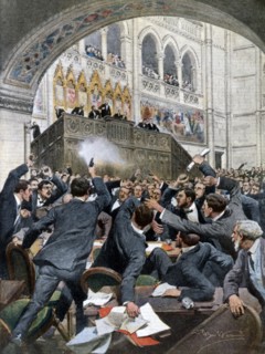 Attaque contre le Premier ministre hongrois Istvan Tisza, au Parlement de Budapest (1912)