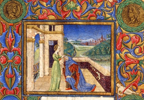 Pétrarque couronné poète par sa bien-aimée Laura