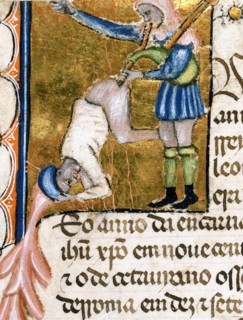 Miniature de "Crónica geral de Espanha de 1344" : scène de lavement