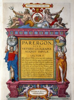 Frontispice de "Parergon sive Veteris Geographiae Aliquot Tabulae"