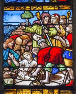 Vitrail de la Genèse : Joseph dans le puits