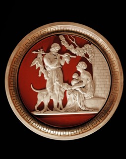Médaillon avec relief inspiré de Bertel Thorvaldsen représentant une Allégorie de l'automne