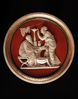 Médaillon avec relief inspiré de Bertel Thorvaldsen représentant une Allégorie de l'hiver