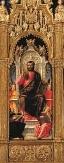 Bartolomeo Vivarini, Saint Marc et quatre saints (détail)
