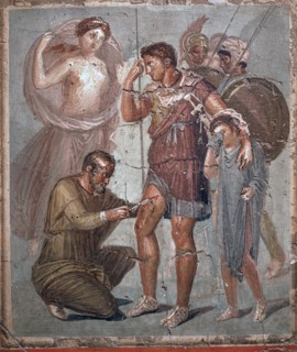 Enée blessé, fresque de Pompéi