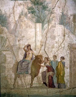 L'enlèvement d'Europe, fresque de Pompéi