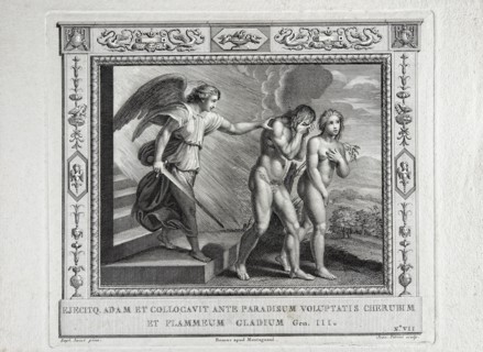 La Genèse, chapitre 3 : L'ange de Dieu expulse Adam et Eve du Paradis terrestre