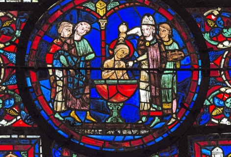 Le baptême de saint Martin (vitrail de Chartres)