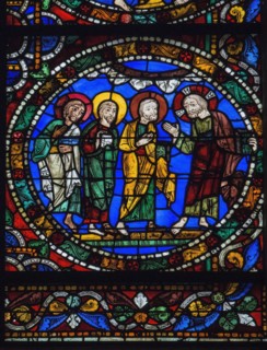 La descente du Mont Thabor (vitrail de Chartres)