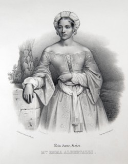 Portrait d'Emma Albertazzi dans le rôle d'Elcia dans "Mosè in Egitto" de Rossini