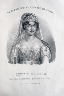 Melle V. Blasis dans le rôle de Semiramide dans "Semiramide" de Rossini