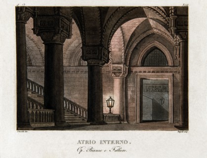 Set design for Rossini's opera ‘Bianca e Falliero'